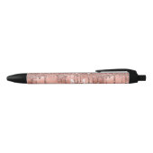 Stylo Noir Rose métallique Monogramme Parties scintillant ros (Haut)