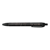 Stylo Noir Rose moderne Gold Foil Script Effet Mariage Faveur (Bas)