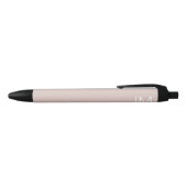 Stylo Noir Rose Pâle Tendance Monogramme Géant Initiales (Haut)