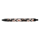 Stylo Noir Rose rose noire noire noire Floral or (Devant)