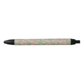 Stylo Noir Rose rose verte Retro Y2K les années 70 Motif de f (Devant)