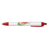 Stylo Noir Rose rouge et marguerites (Bas)