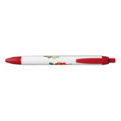 Stylo Noir Rose rouge et marguerites (Dos)
