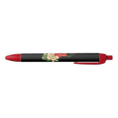 Stylo Noir Rose rouge et marguerites Arrière - plan noir (Bas)