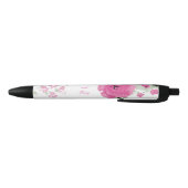 Stylo Noir Roses assez roses d'aquarelle (Bas)