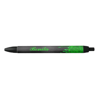 Stylo Noir Roses de séchage tendance Pens personnalisés Vert