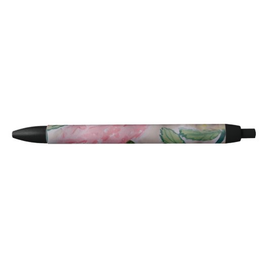 Stylo Noir Roses d'été abstraites (Devant)