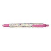 Stylo Noir Roses Violettes (Dos)