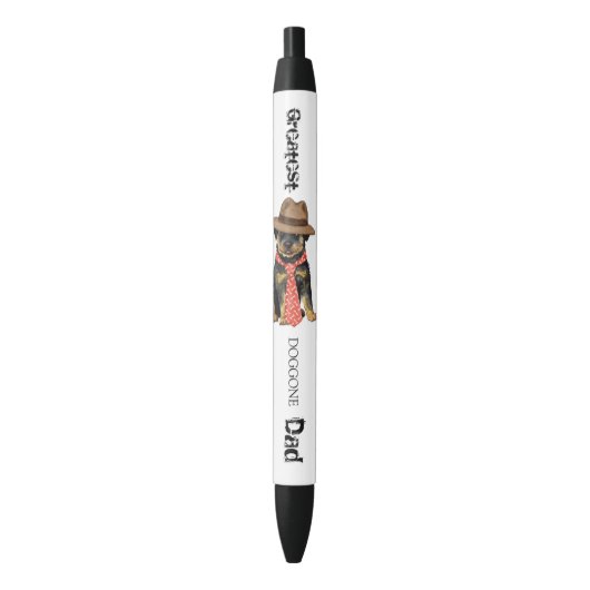 Stylo Noir Rottweiler Papa (devant Vertical)