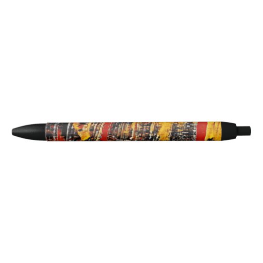 Stylo Noir Roue circulaire Abstraite rouge rouge noir (Devant)