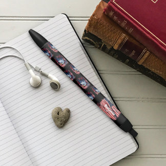 Stylo Noir Rouge Blanc Bleu Américain Drapeau Aigle Rose Patr