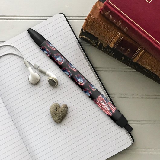 Stylo Noir Rouge Blanc Bleu Américain Drapeau Aigle Rose Patr