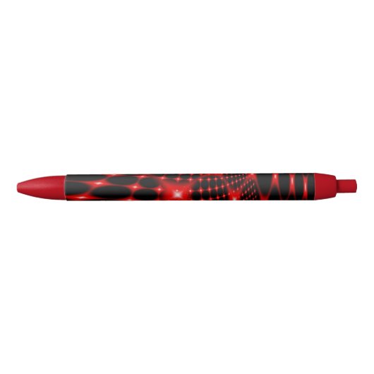 Stylo Noir Rouge brillant fractal (Devant)