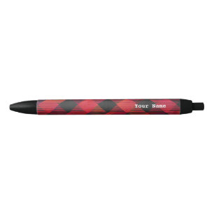 Stylo Noir Rouge et noir À damiers plaid