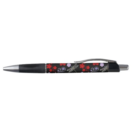 Stylo Noir, Rouge, Rose, Violet, libellules, Papillon (Haut)