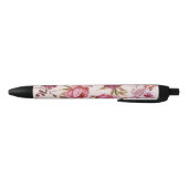 Stylo Noir Rougissent les roses floraux d'aquarelle rose et (Bas)