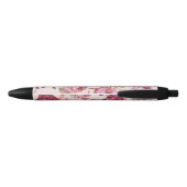Stylo Noir Rougissent les roses floraux d'aquarelle rose et (Dos)