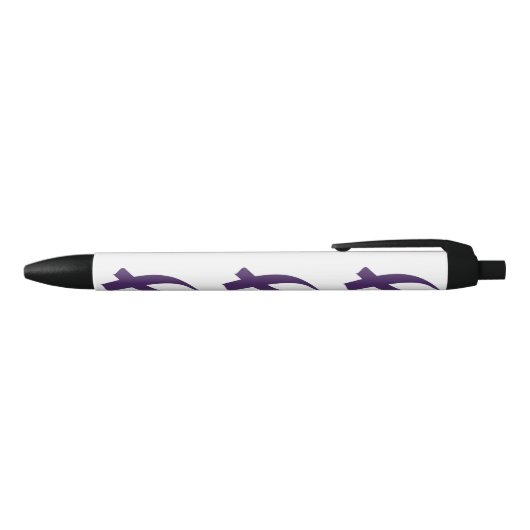 Stylo Noir Ruban de conscience (pourpre) (Haut)
