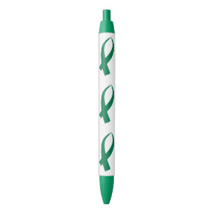 Stylo Noir Ruban de Sensibilisation (Vert)