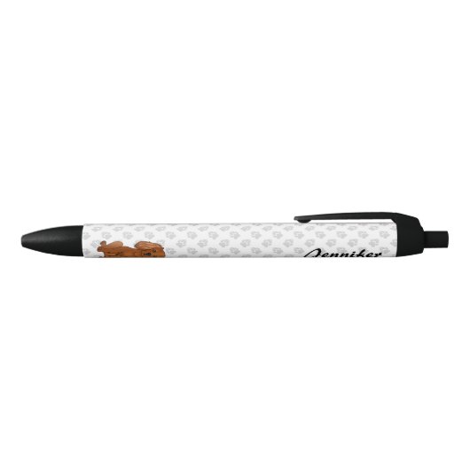 Stylo Noir Ruby Cavalier King Charles Spaniel & Nom (Haut)