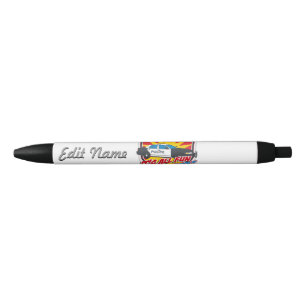 Stylo Noir Sa toute la police d'amusement