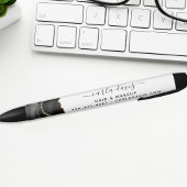 Stylo Noir Salon Agate Marbre Noir Et Or Script