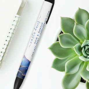 Stylo Noir Salon Galaxie Céleste Étoiles Agate