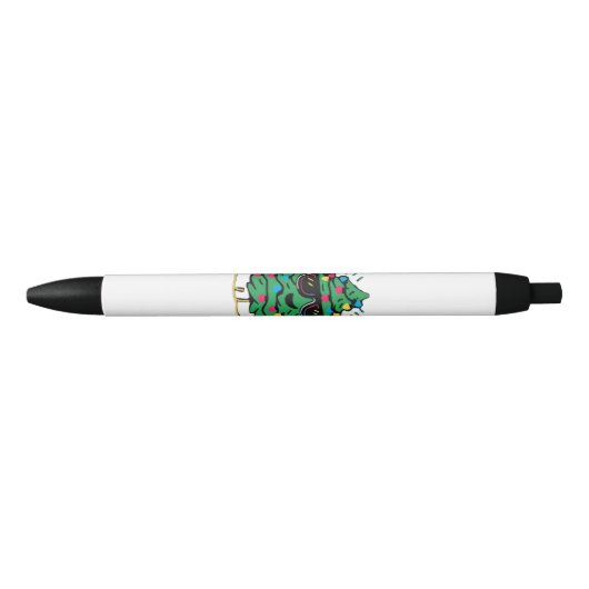 Stylo Noir Sapin de Noël Classique Cool (Devant)