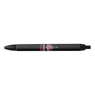 Stylo Noir Sapin de Noël Drapeau Américain Drôle Drapeau US S