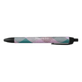 Stylo Noir Scandinave Turquoise rose personnalisé (Bas)