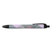 Stylo Noir Scandinave Turquoise rose personnalisé (Haut)