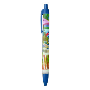 Stylo Noir Scène Painterly Summer Vacation Beach Bahamas