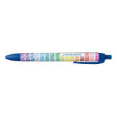 Stylo Noir Scribbles arc-en-ciel colorés rayés Personnalisés (Bas)