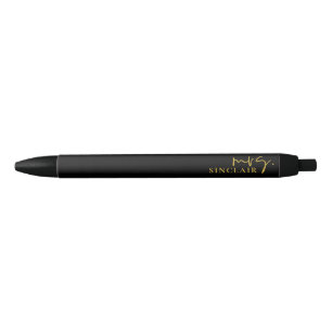 Stylo Noir Script Classy Mme professionnel noir et or
