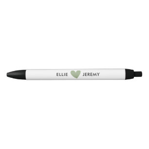 Stylo Noir Script de calligraphie moderne Sage Green Mariage