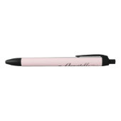 Stylo Noir Script de nom personnalisé rose pâle (Haut)