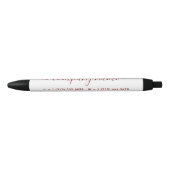Stylo Noir Script simple - Rouge et blanc - Entreprise/Événem (Devant)