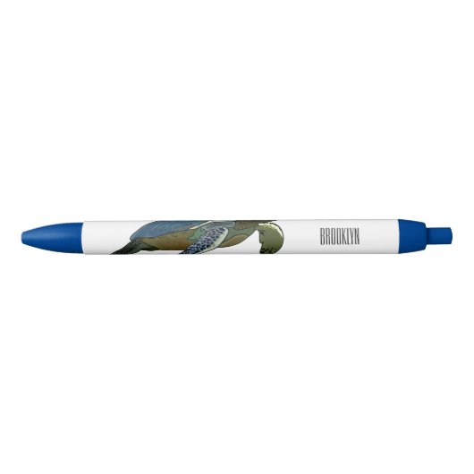 Stylo Noir Sea turtle cartoon (Devant)