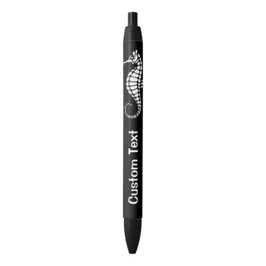Stylo Noir Seahorse White (devant Vertical)