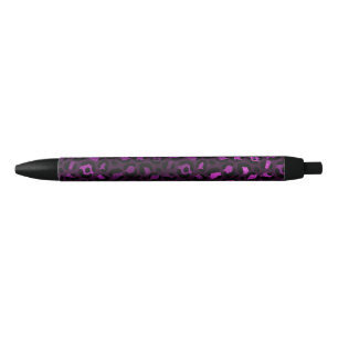 Stylo Noir Série Purple and Gold Leopard Design 5