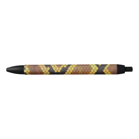 Stylo Noir Serpent Brown et impression or (Devant)