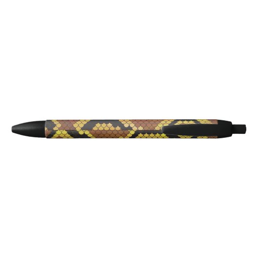 Stylo Noir Serpent Brown et impression or (Dos)