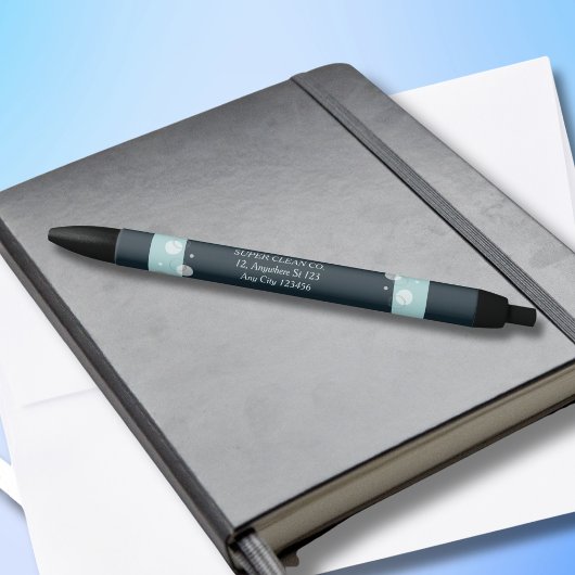 Stylo Noir Services de nettoyage bleu foncé modernes minimaux