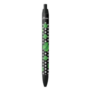 Stylo Noir Shamrock vert de la fête de Saint-Patrick