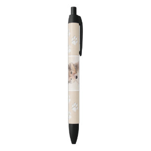 Stylo Noir Shetland Sheepdog Puppy Peinture Chien original ar
