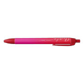 Stylo Noir Signature Coeur rouge et rose chaud (Bas)