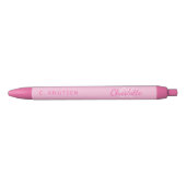 Stylo Noir Signature de nom en monogramme rose (Devant)