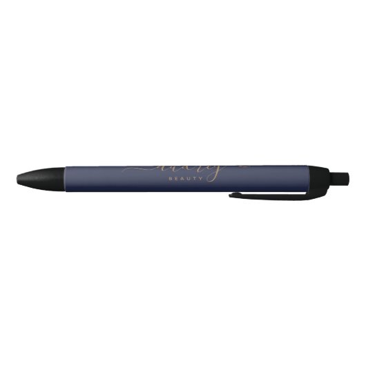 Stylo Noir signature marine moderne bleu or (Bas)