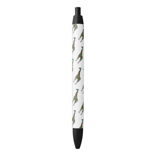Stylo Noir Silhouette Brown et turquoise de girafe (devant Vertical)