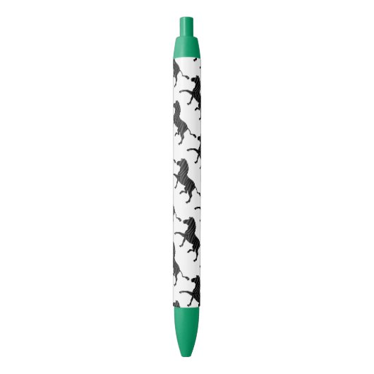 Stylo Noir Silhouette d'impression noir et gris Zebra (devant Vertical)